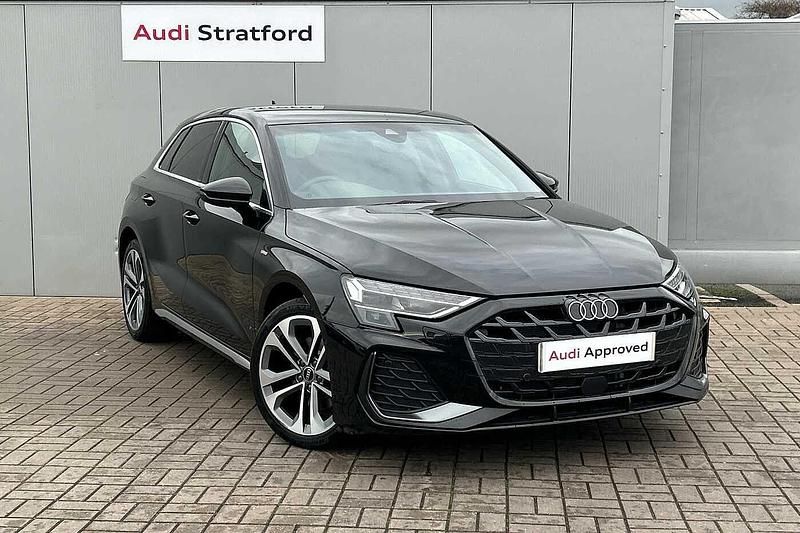 Mythos black, metallic Used 2025 Audi A3 e-tron S-Line Hatchback | £37,950 - Image 1/4