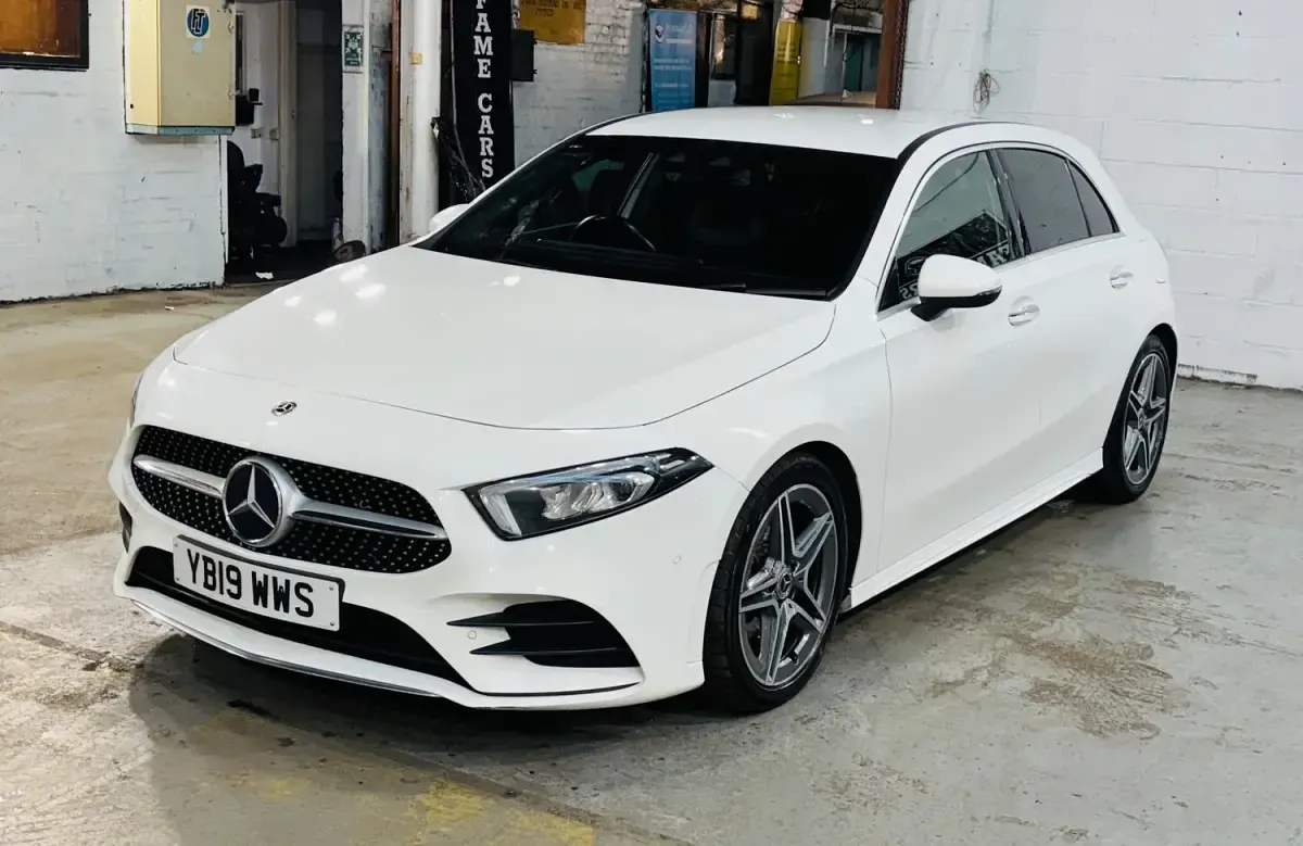 Used Mercedes A200 AMG line 150 HP (110 kW) 2019 White Hatchback