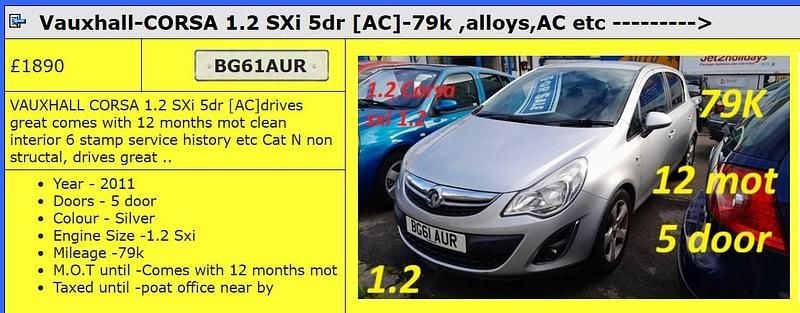 Used Vauxhall Corsa 2011 Silver Hatchback