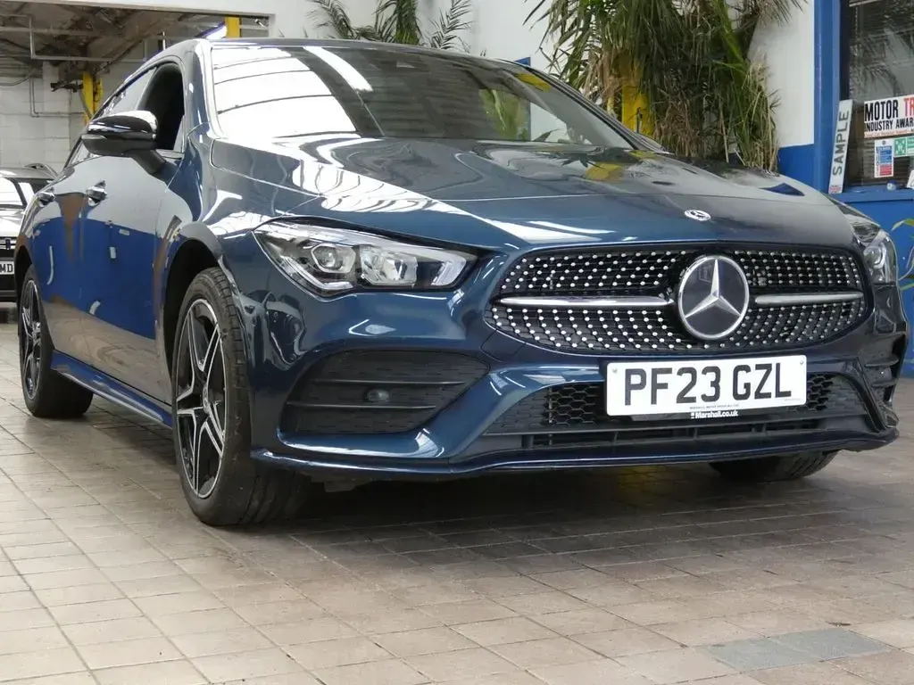Used Mercedes CLA250e Shooting Brake AMG line 2023 Blue Estate