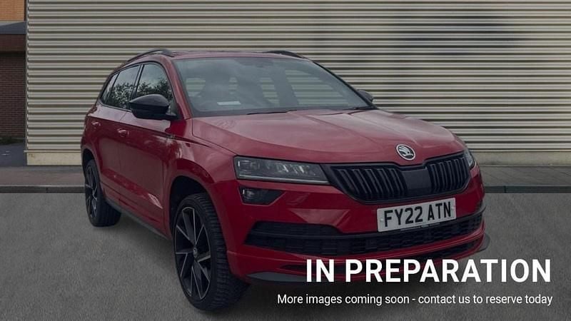 Red Used 2022 Skoda Karoq SportLine SUV | £20,731 (Good price) - Image 1/4