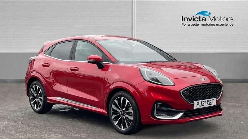 Red Used 2021 Ford Puma Gen-E ST-Line SUV | £15,250 (Fair price) - Image 1/4