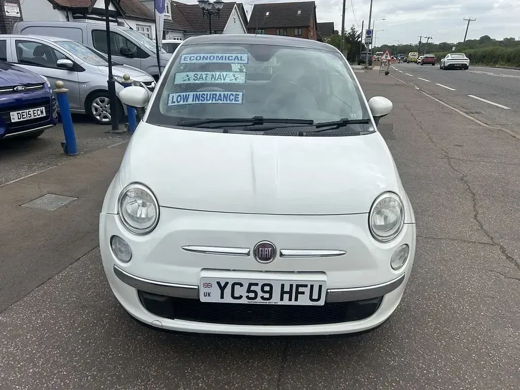 Used Fiat 500 Lounge 69 HP (50 kW) 2009 White Cabriolet