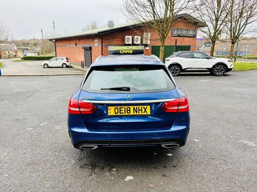 Used Mercedes C220 AMG line 170 HP (125 kW) 2018 Blue Estate