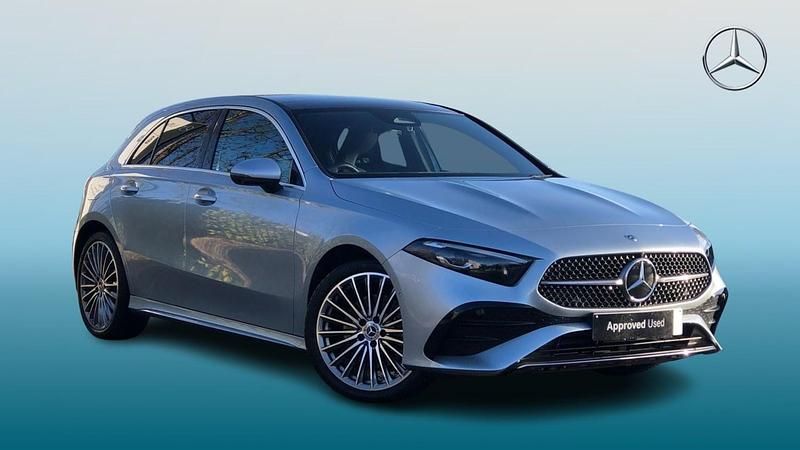 Metallic paint hightech silver Used 2024 Mercedes A250 AMG Line Premium Plus Hatchback | £27,995 (Expensive) - Image 1/4