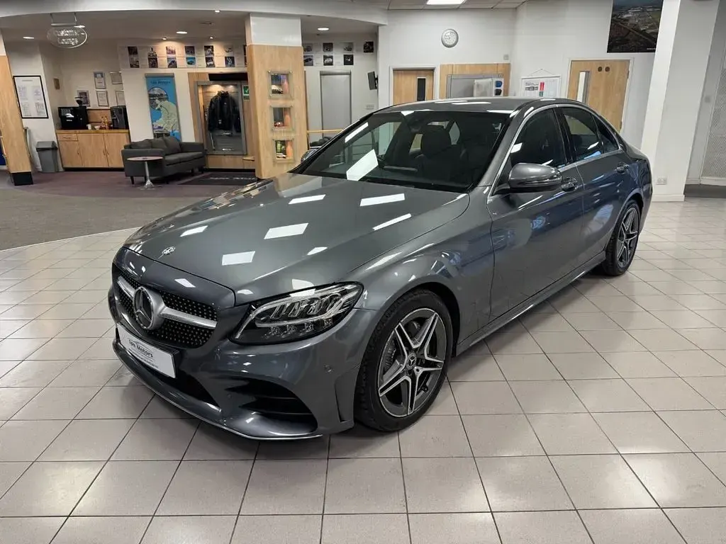 Used Mercedes C220 AMG line 194 HP (142 kW) 2019 Grey Sedan