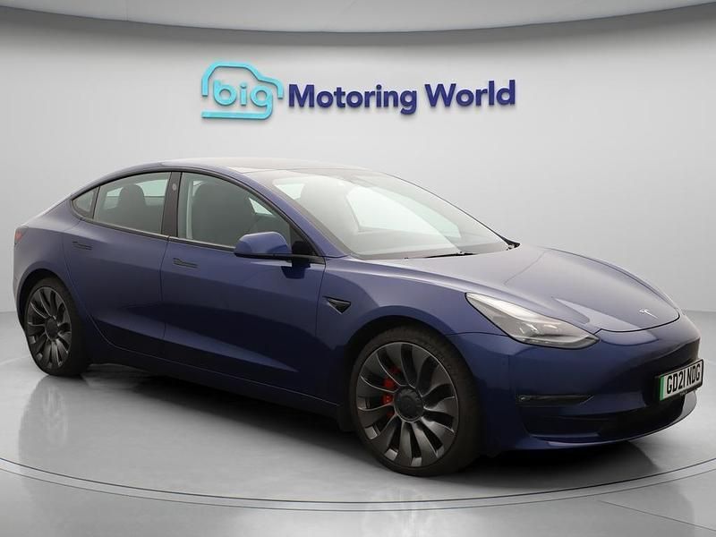 Blue Used 2021 Tesla Model 3 Performance Sedan | £21,000 (Good price) - Image 1/4