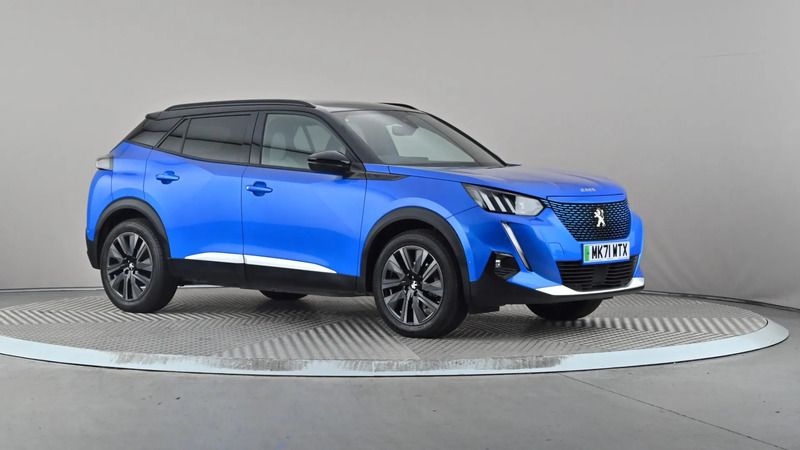 Blue Used 2021 Peugeot e-2008 Premium SUV | £12,998 (Fair price) - Image 1/4