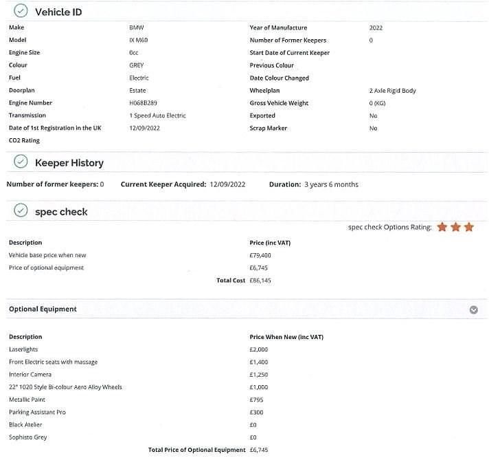 Used BMW iX Comfort Edition 455 kW (619 HP) 2022 Grey SUV