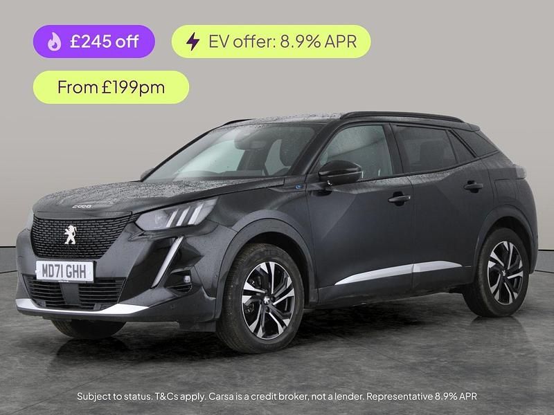 Black Used 2022 Peugeot e-2008 GT SUV | £12,674 (Good price) - Image 1/2