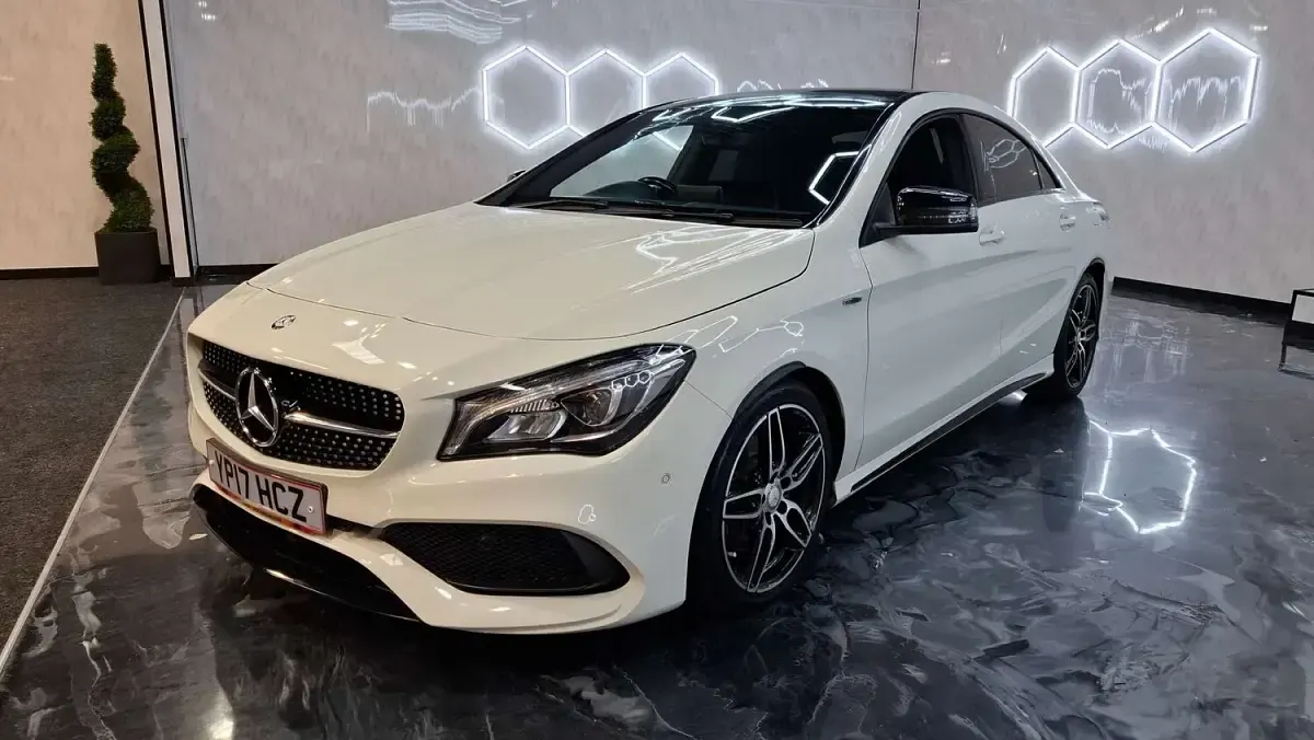 Used Mercedes CLA220 AMG line 177 HP (130 kW) 2017 White Coupe