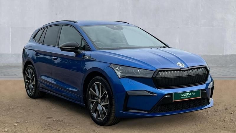 Blue Used 2025 Skoda Enyaq iV SportlinePlus SUV | £32,490 (Expensive) - Image 1/4
