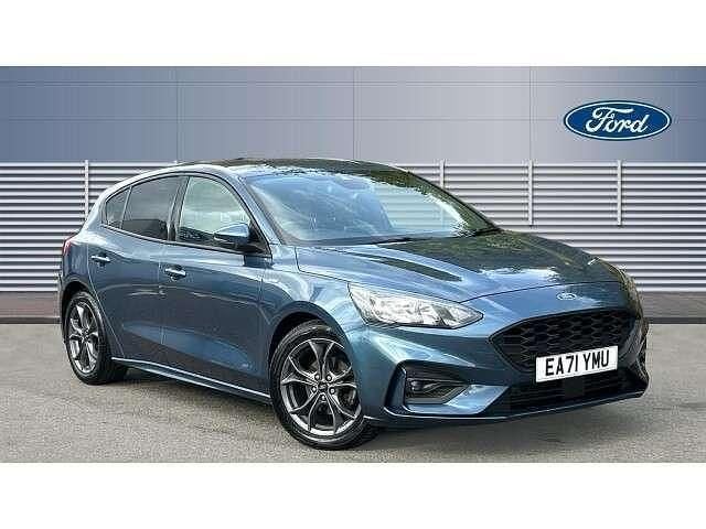 Blue Used 2021 Ford Focus ST-Line Hatchback | £13,472 (Good price) - Image 1/4