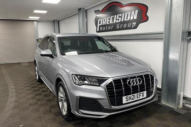 Silver Used 2021 Audi Q7 S-Line SUV | £28,495 (Fair price) - Image 1/1