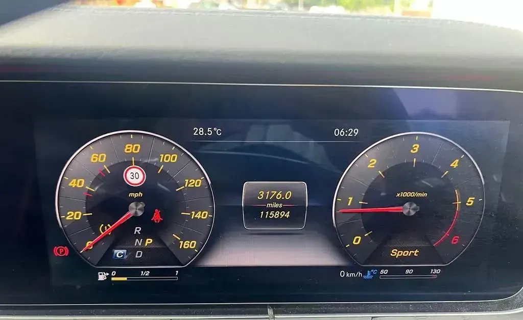 Used Mercedes E220 AMG line 2017 Black Coupe