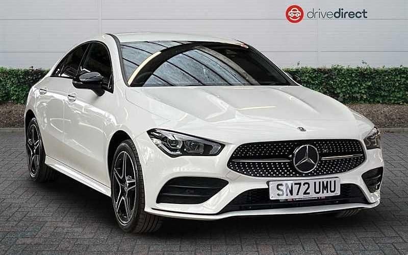 Solid cirrus white Used 2022 Mercedes CLA250e AMG Line Premium Sedan | £23,450 (Fair price) - Image 1/4