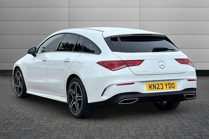 Used Mercedes CLA200 AMG Line Premium 161 HP (118 kW) 2023 Moonstone white Coupe