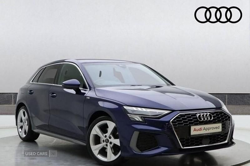 Used Audi A3 S-Line 150 HP (110 kW) 2021 Blue Sedan