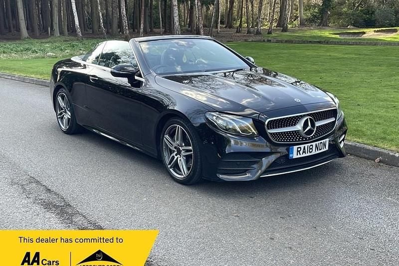 Used Mercedes E220 AMG line 194 HP (142 kW) 2018 Black Cabriolet