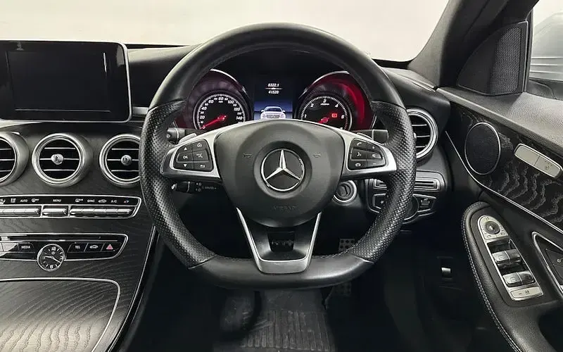 Used Mercedes C220 AMG line 170 HP (125 kW) 2018 Silver Sedan
