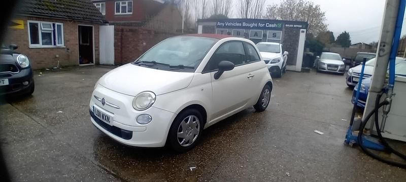Used Fiat 500 Pop 85 HP (62 kW) 2011 White Cabriolet