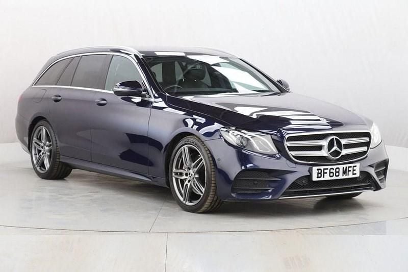 Used Mercedes E220 AMG line 194 HP (142 kW) 2018 Blue Estate