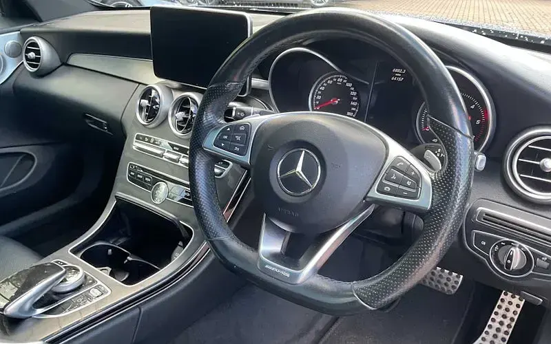 Used Mercedes C220 AMG line 170 HP (125 kW) 2016 Blue Coupe