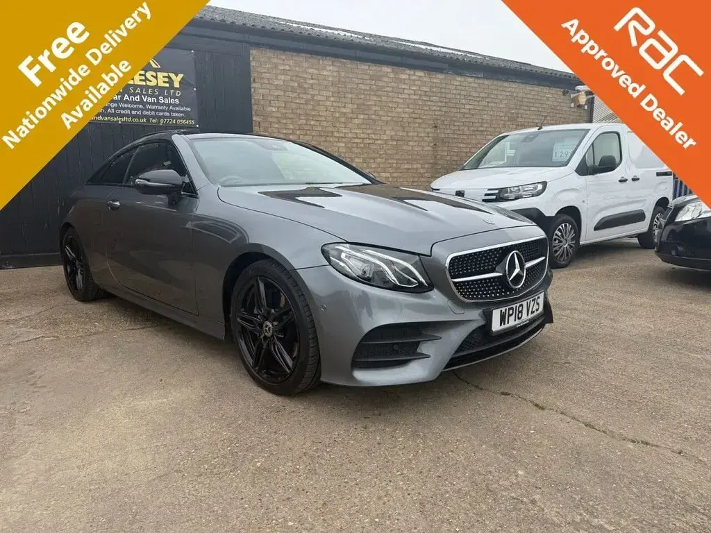 Used Mercedes E220 AMG Line Premium 194 HP (142 kW) 2018 Grey Coupe