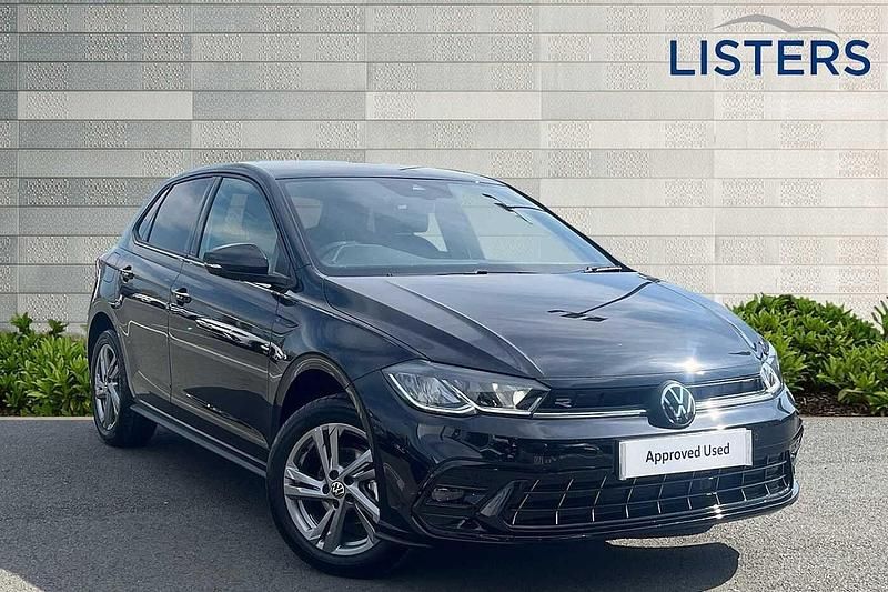 Deep black Used 2025 VW Polo R-line Hatchback | £21,685 (Fair price) - Image 1/4