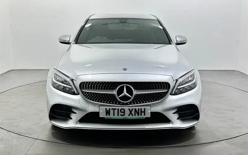 Used Mercedes C300 AMG line 258 HP (189 kW) 2019 Silver Sedan