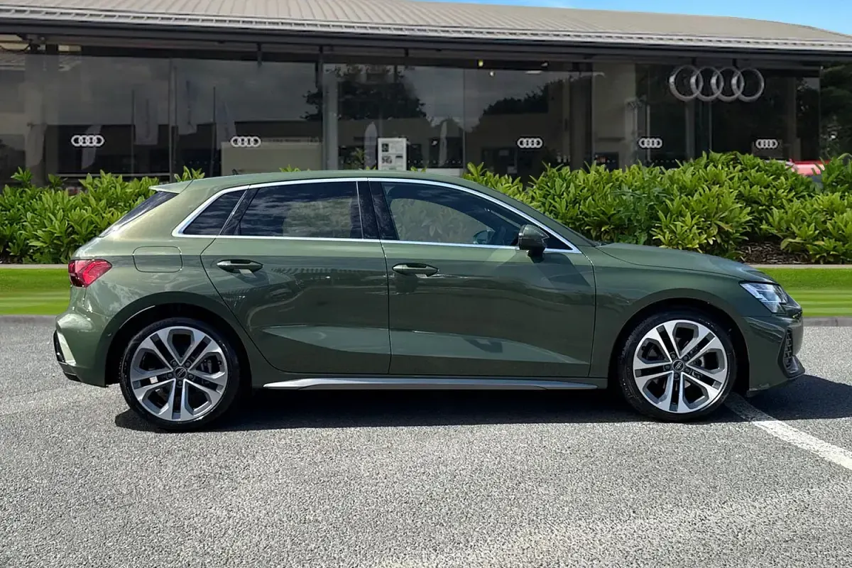 New Audi A3 S-Line 2025 Green Hatchback