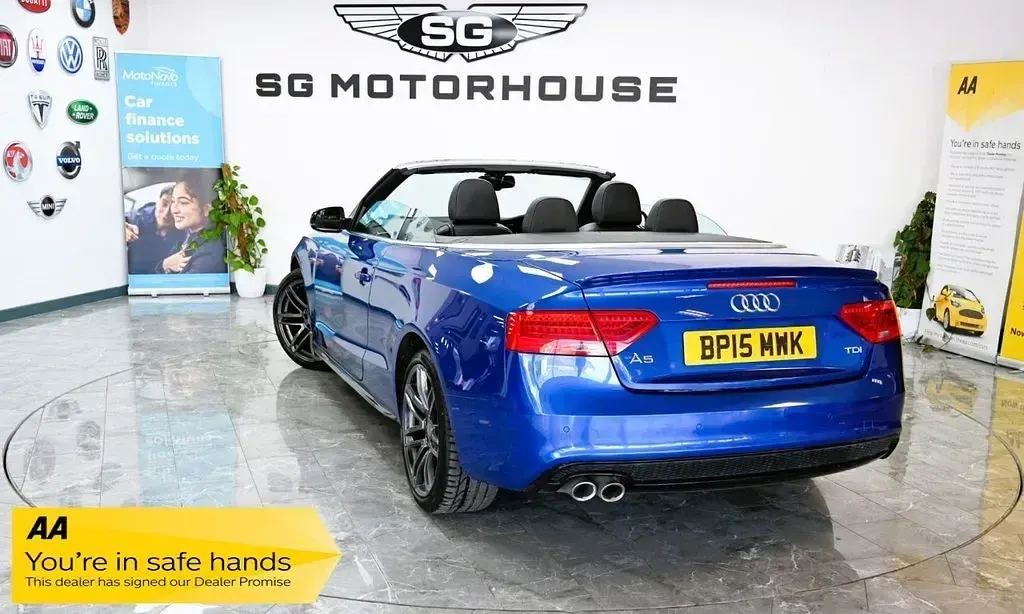 Used Audi A5 Cabriolet S-Line 190 HP (139 kW) 2015 Blue Cabriolet