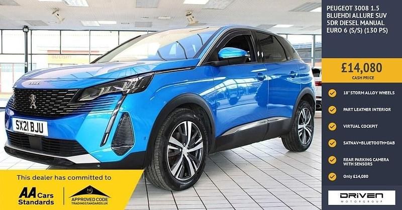Used Peugeot 3008 Allure 130 HP (95 kW) 2021 Blue Hatchback