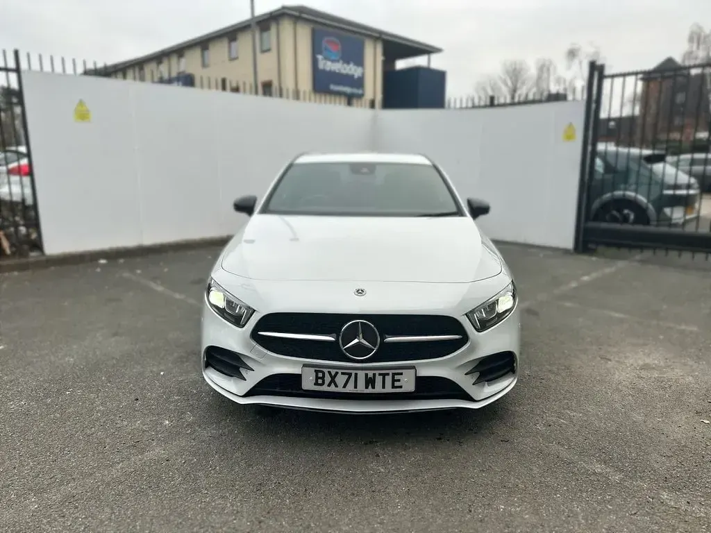 Used Mercedes A250 AMG line 218 HP (160 kW) 2022 White Hatchback