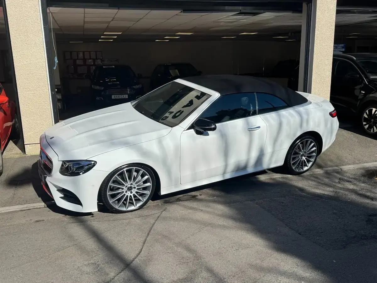 Used Mercedes E220 AMG line 194 HP (142 kW) 2019 White Cabriolet