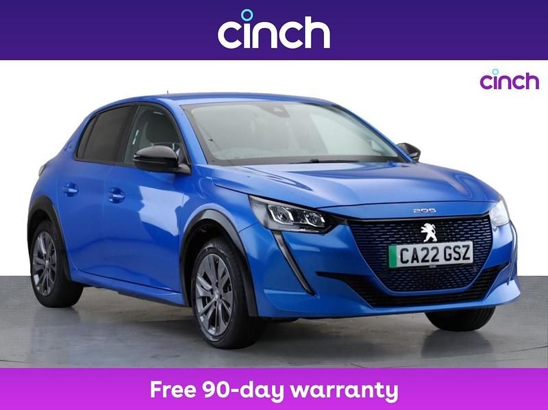 Blue Used 2022 Peugeot e-208 Allure Premium Hatchback | £12,499 (Fair price) - Image 1/3
