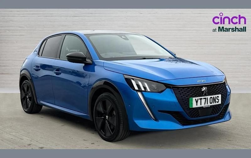 Used Peugeot e-208 Premium 100 kW (136 HP) 2021 Blue Hatchback