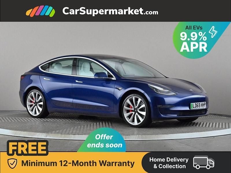 Blue Used 2019 Tesla Model 3 Performance Sedan | £19,797 (Fair price) - Image 1/3