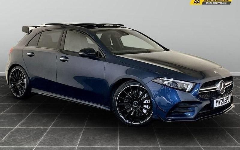 Blue Used 2021 Mercedes A35 AMG Premium Plus Hatchback | £25,295 (Fair price) - Image 1/2