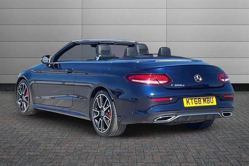 Used Mercedes C300 AMG Line Premium 245 HP (180 kW) 2019 Cavansite blue Cabriolet