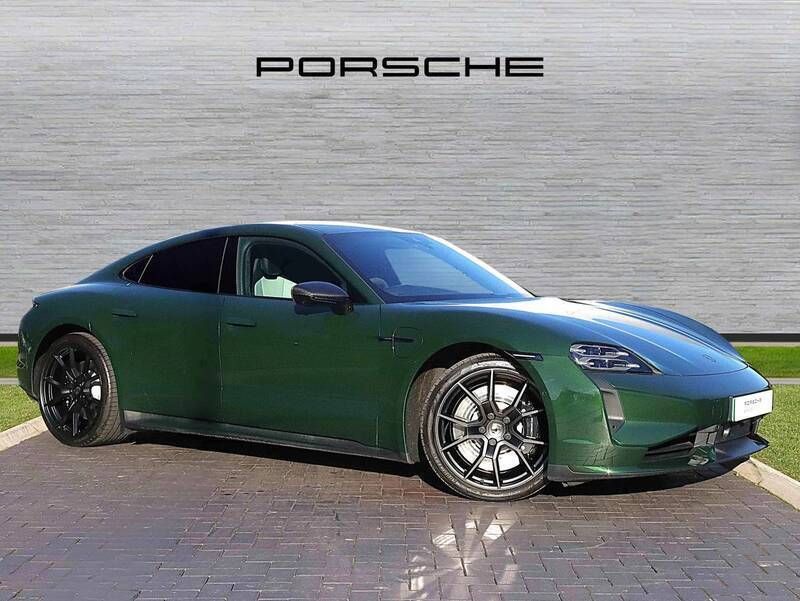Oak green metallic neo Used 2024 Porsche Taycan Turbo Sedan | £99,000 - Image 1/4