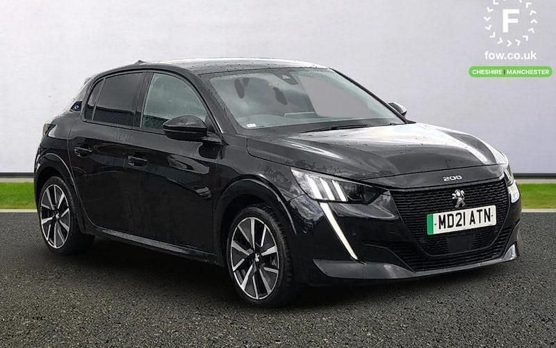 Black Used 2021 Peugeot e-208 Premium Hatchback | £12,099 (Fair price) - Image 1/3