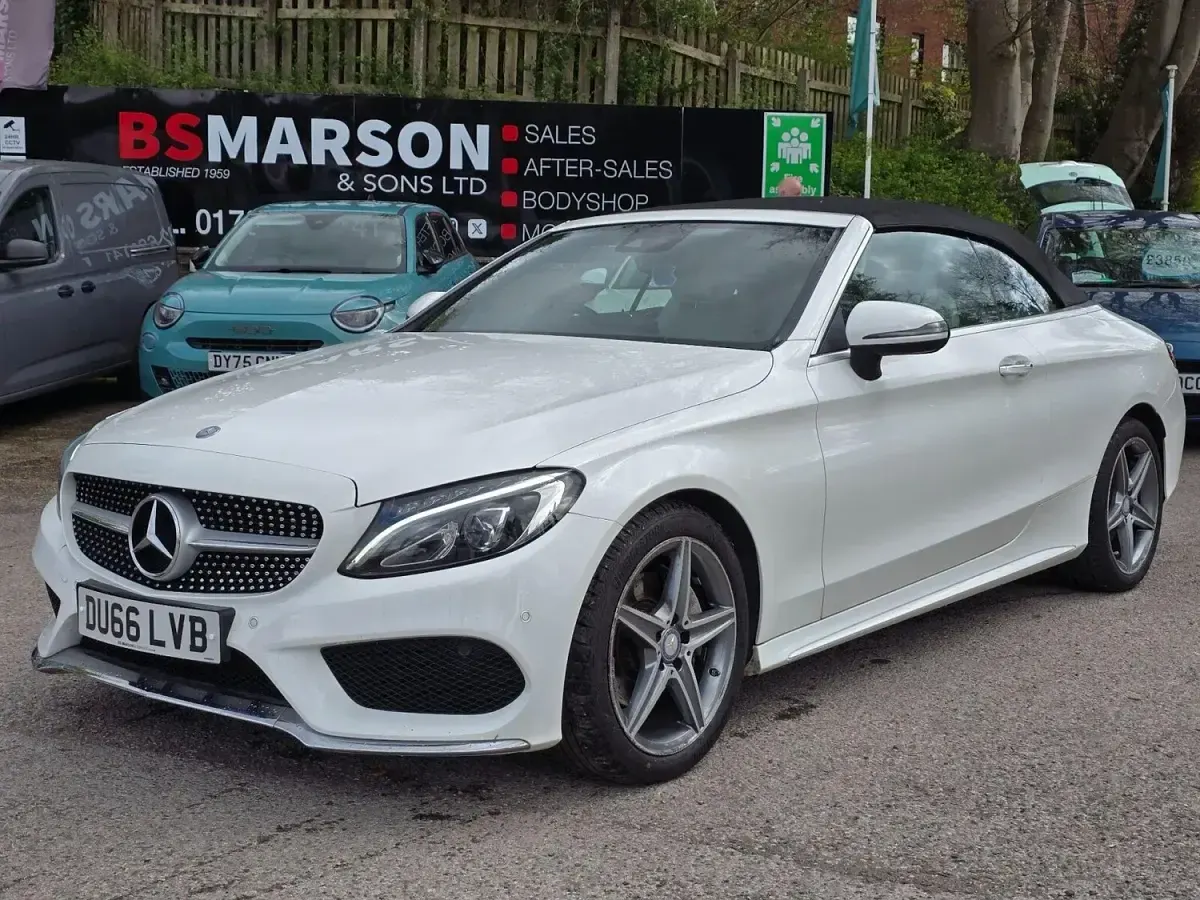 Used Mercedes C200 AMG line 184 HP (135 kW) 2016 White Cabriolet