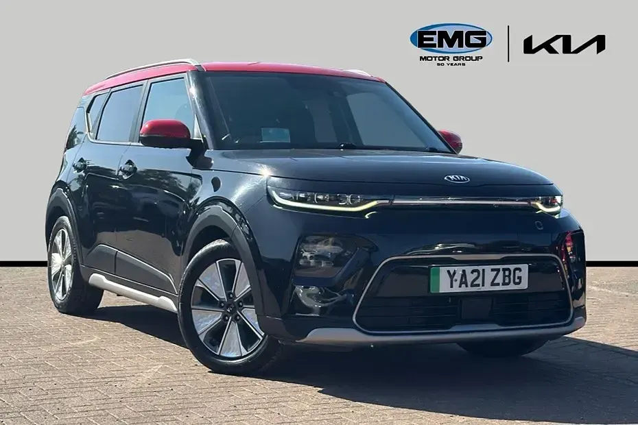 Used Kia Soul EV First Edition 147 kW (201 HP) 2021 Quartz black /red roof SUV