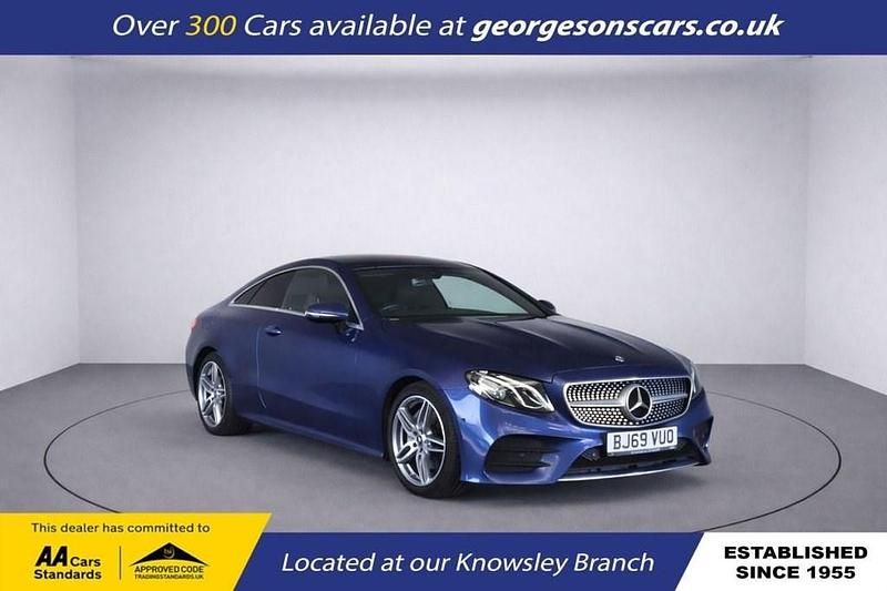 Used Mercedes E220 AMG line 194 HP (142 kW) 2019 Blue Coupe