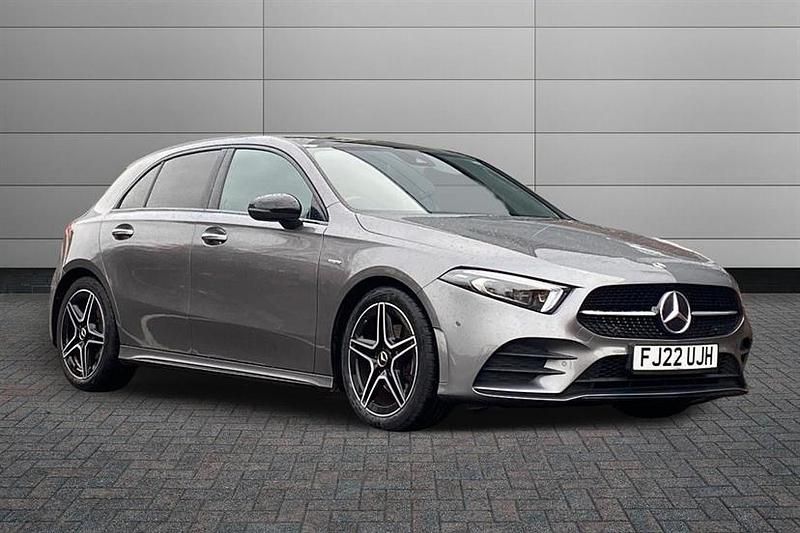 Mountain grey Used 2022 Mercedes A180 AMG Line Premium Plus Hatchback | £22,995 (Expensive) - Image 1/4