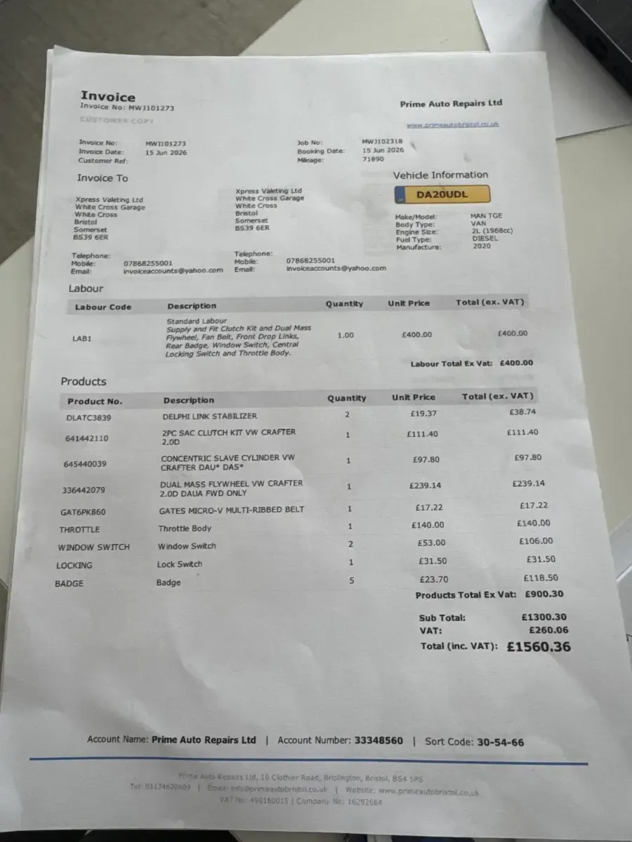 Used MAN TGE 2020 White Van