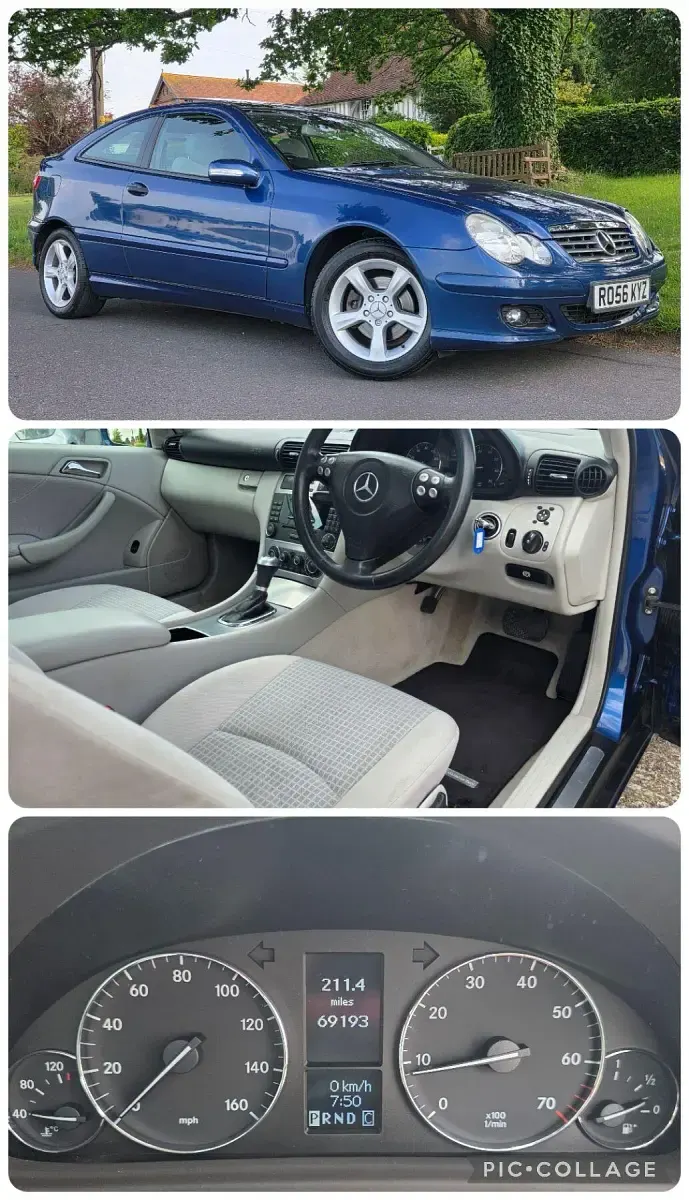 Used Mercedes C180 SE 143 HP (105 kW) 2006 Blue Coupe