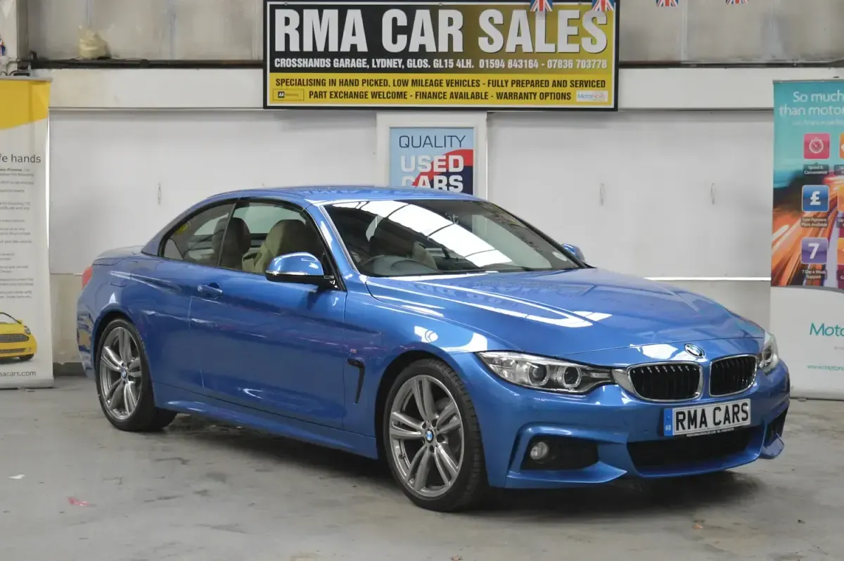 Used BMW 420 Cabriolet M Sport 181 HP (133 kW) 2014 Blue Cabriolet