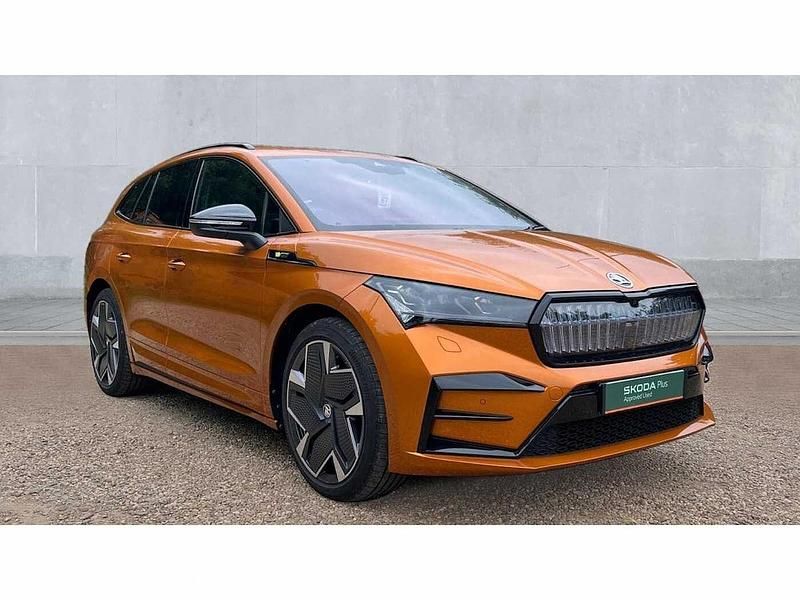 Phoenix orange Used 2024 Skoda Enyaq iV vRS SUV | £35,627 (A bit pricey) - Image 1/4